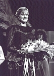 b/w photo 1982 winning Ford contest with bouquet 1