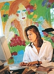 unknown scandinavian mag. - 1995 in front of computer writing
