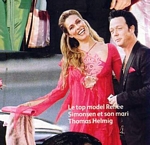 french Point de Vue 12. Apr. 2005 - with Thomas at Hans Christian Andersen gala - red dress, arm out